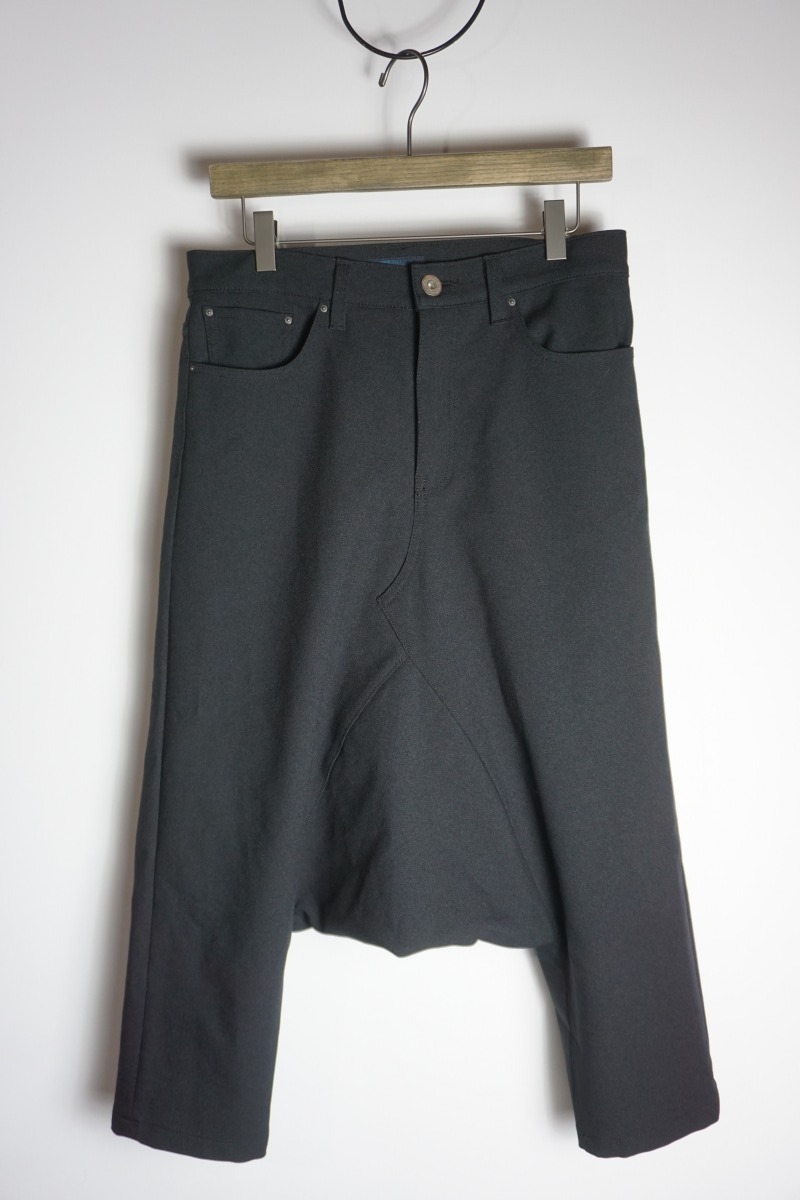 美品 17SS REGULATION Yohji Yamamoto レギュレーション ヨウジヤマモト クロップド サルエル パンツ スタプレ FX-P52-900 黒1本物1226N▲_画像1