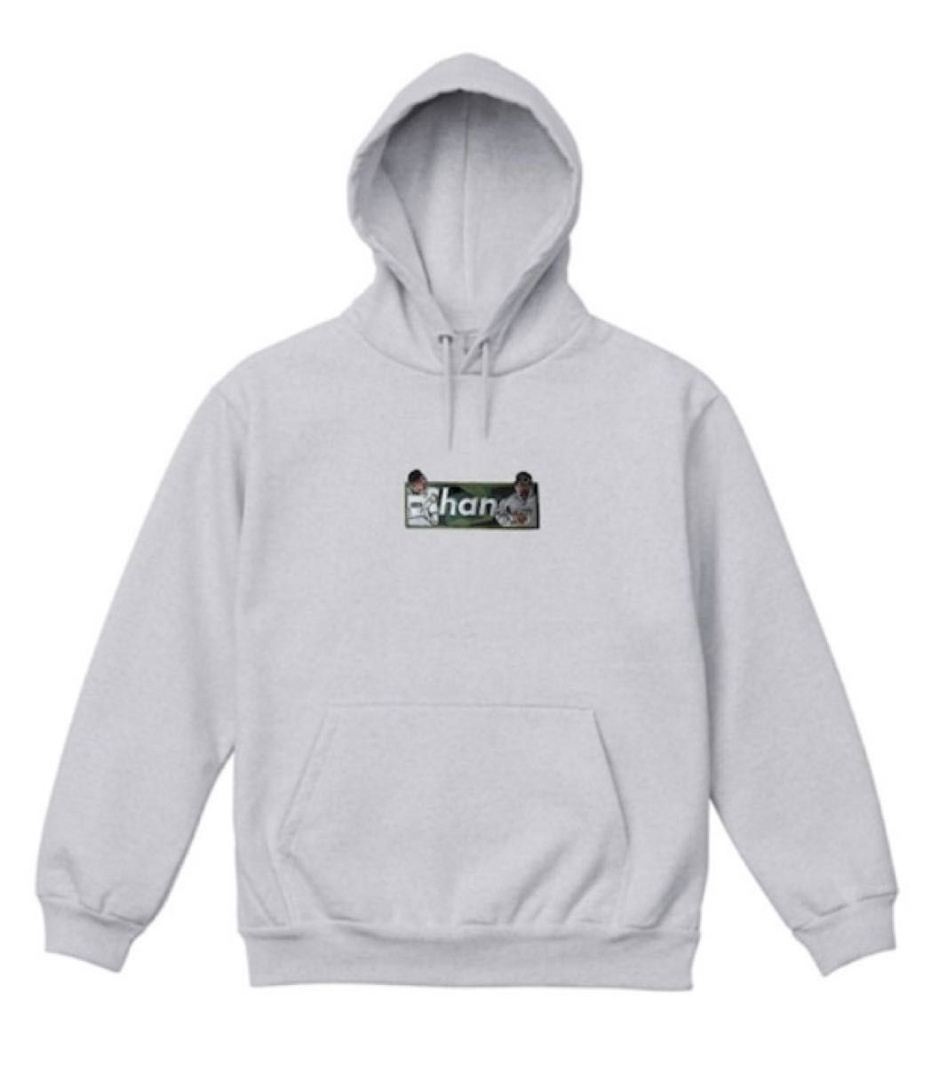 CHANGE FROM APE TO HUMAN BOXLOGO Hooded Sweatshirt(Grey CHANGE FROM APE TO HUMAN BOXLOGO Hooded Sweatshirt(Grey