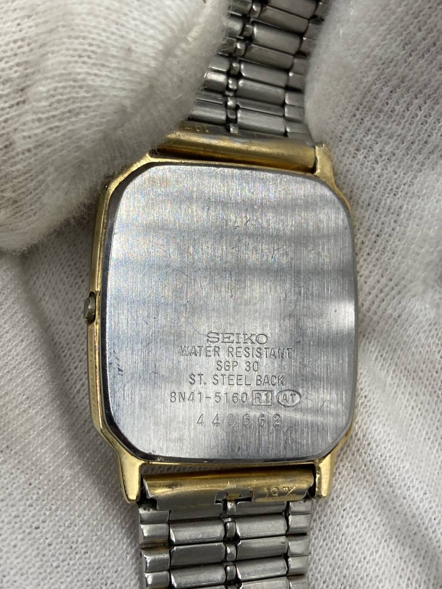 【1803】セイコー SEIKO DOLCE 8N41-5160 ゴールド 腕時計 ジャンク 不動_画像3