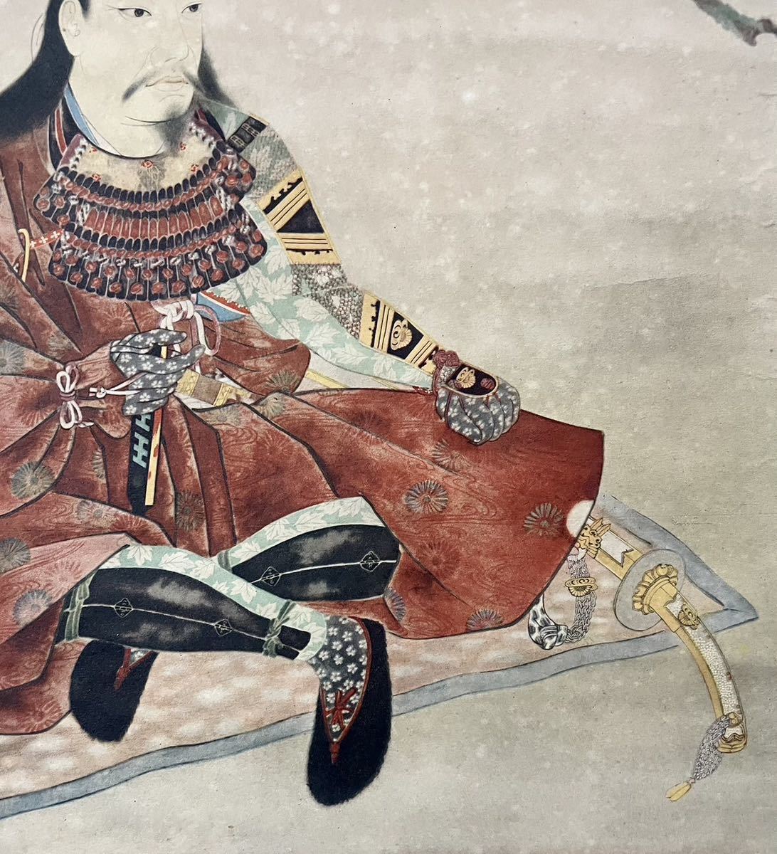 模写】横山大観「大楠公像」掛軸 人物画 紙本 印刷 工芸 楠木 模写】横山大観「大楠公像」掛軸 人物画 紙本 印刷 工芸 楠木
