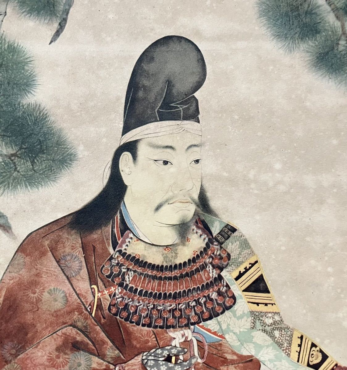 模写】横山大観「大楠公像」掛軸 人物画 紙本 印刷 工芸 楠木 模写】横山大観「大楠公像」掛軸 人物画 紙本 印刷 工芸 楠木