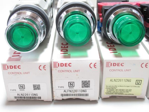 ‖保管在庫‖IDEC 30Φ LED 照光式 押釦 (緑・黄)【品番: ALFN / ALN】計4個 AC200/220V 電設資材 制御盤 操作盤 盤用 表示灯 和泉電気_画像2