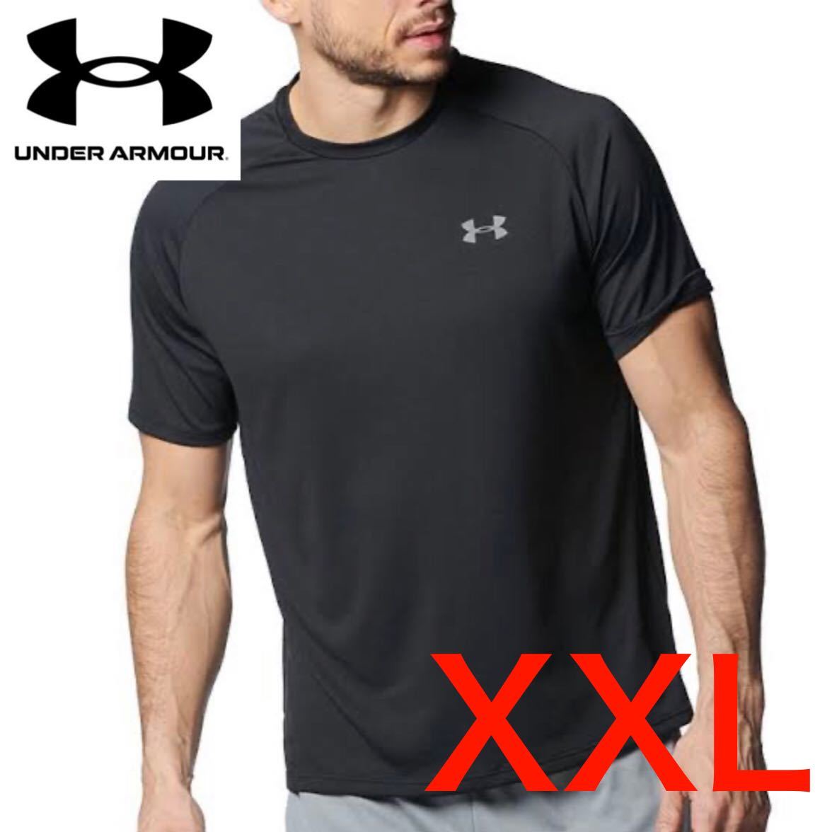 新品 正規品 UNDER ARMOUR アンダーアーマートレーニング Tシャツ UAテック2.0 ブラック XXL ウエイトトレーニング 筋トレ ランニング 8684の画像1