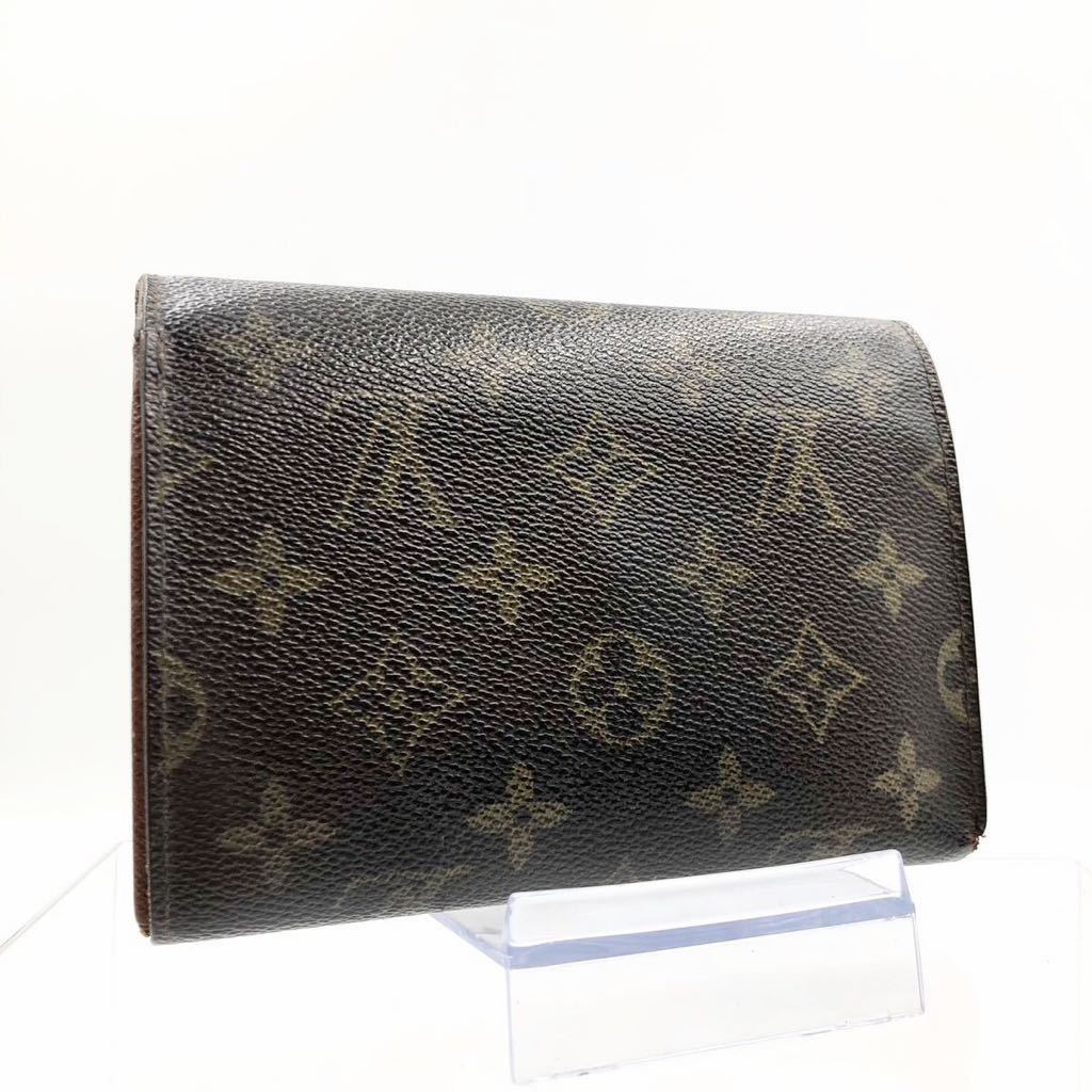 ■良品■LOUIS VUITTON ルイヴィトン　モノグラム　ポルトトレゾール　エテュイパピエ　三つ折り長財布　PVC×レザー フランス製　刻印あり