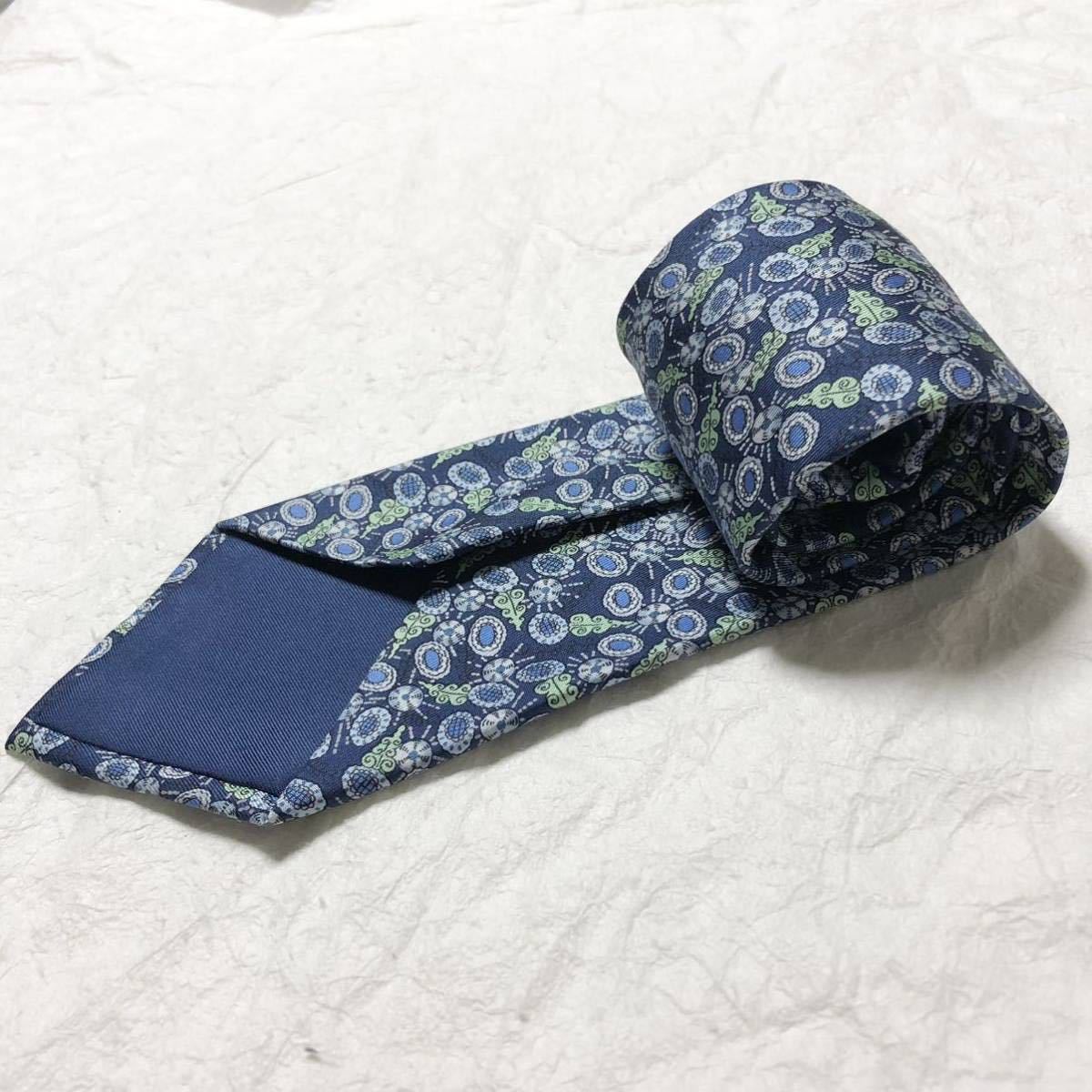 美品 HERMES エルメス ネクタイ 花柄 フラワー 宝石の花 総柄 美品 HERMES エルメス ネクタイ 花柄 フラワー 宝石の花 総柄