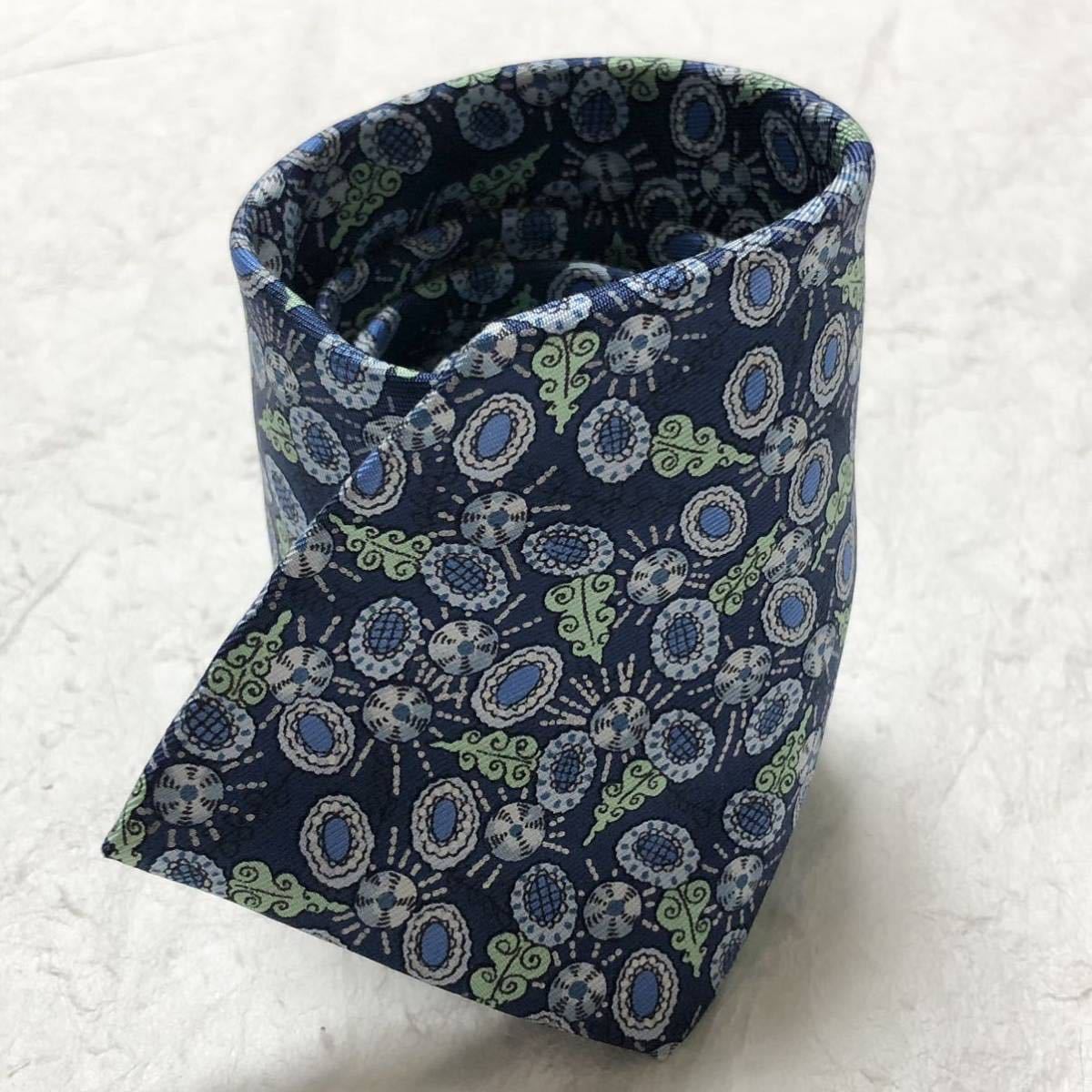 美品 HERMES エルメス ネクタイ 花柄 フラワー 宝石の花 総柄 美品 HERMES エルメス ネクタイ 花柄 フラワー 宝石の花 総柄