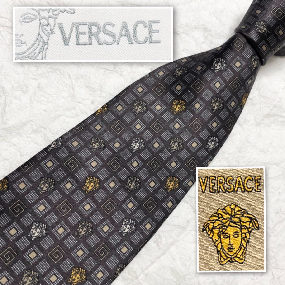 美品 VERSACE ヴェルサーチ ネクタイ メデューサ Gマーク 美品 VERSACE ヴェルサーチ ネクタイ メデューサ Gマーク