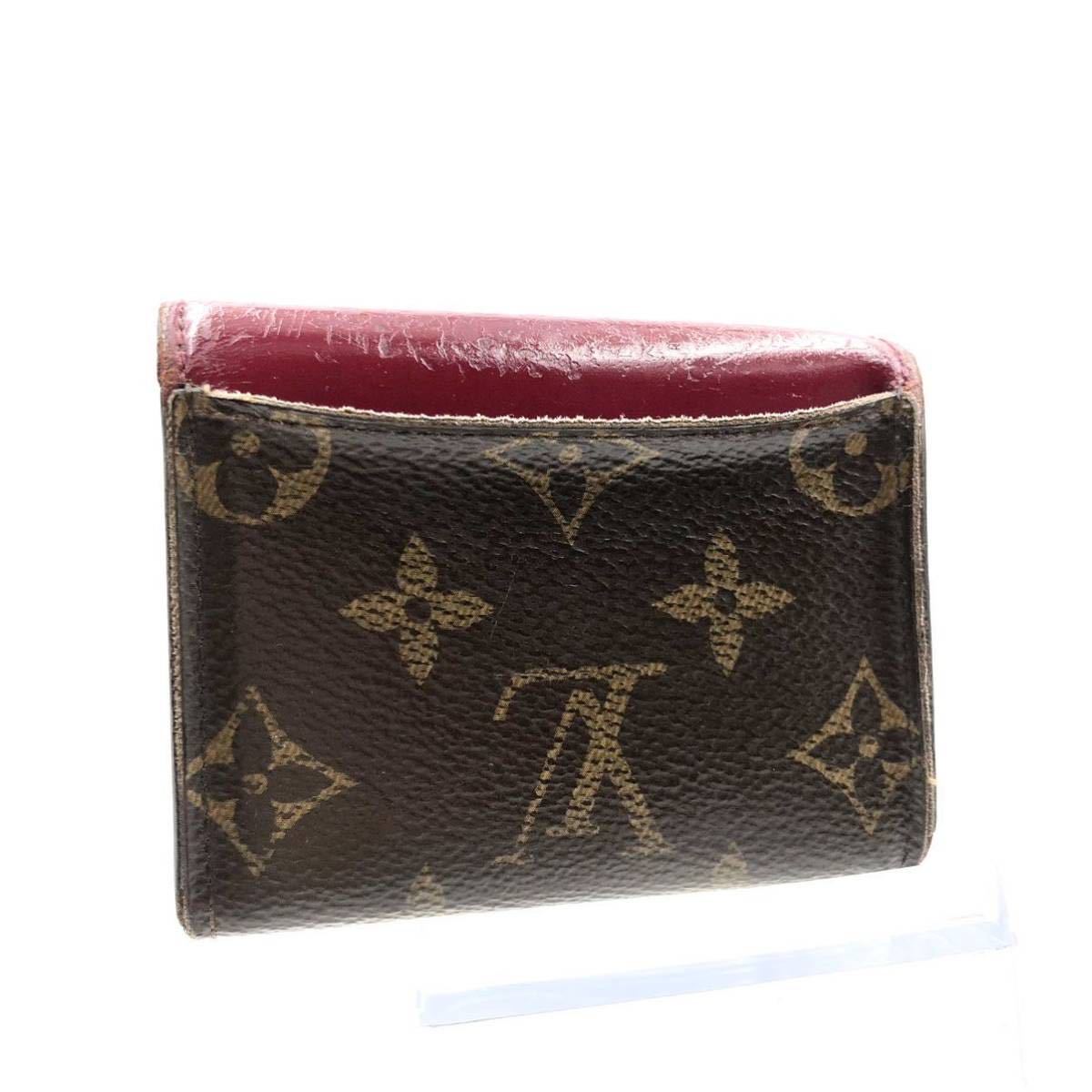 ■希少■LOUIS VUITTON ルイヴィトン　モノグラム　ポルトフォイユ　ゾエ　三つ折り財布　フランス製　刻印あり　ボルドー×ブラウン_画像2