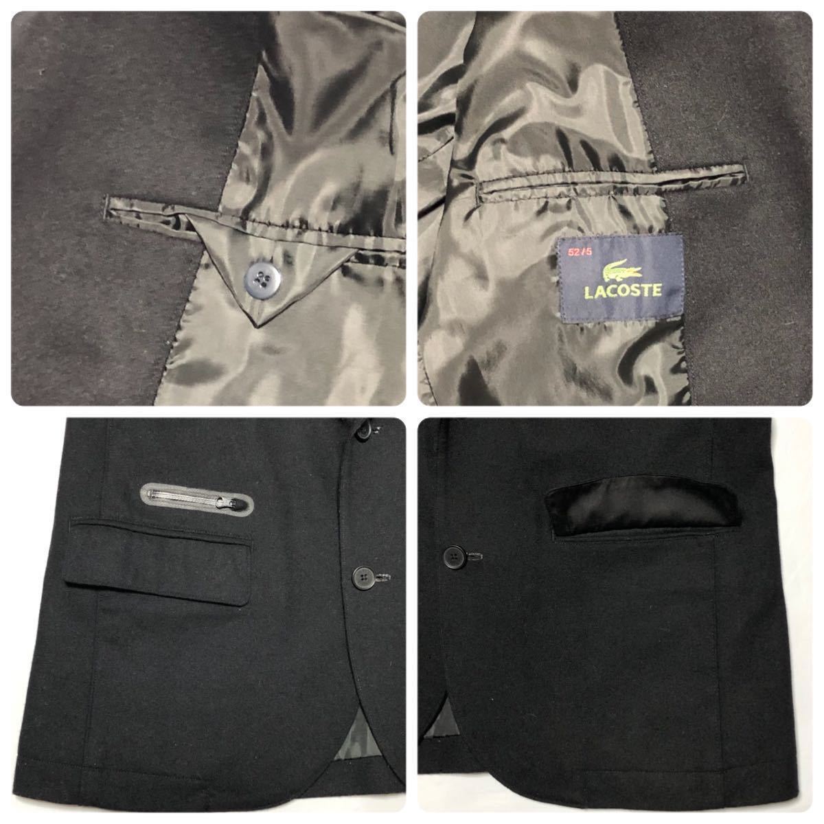 ■美品■LACOSTE ラコステ　ウールデザインジャケット シングル　2つボタン　size52/5(サイズXL程度) ブラック_画像6