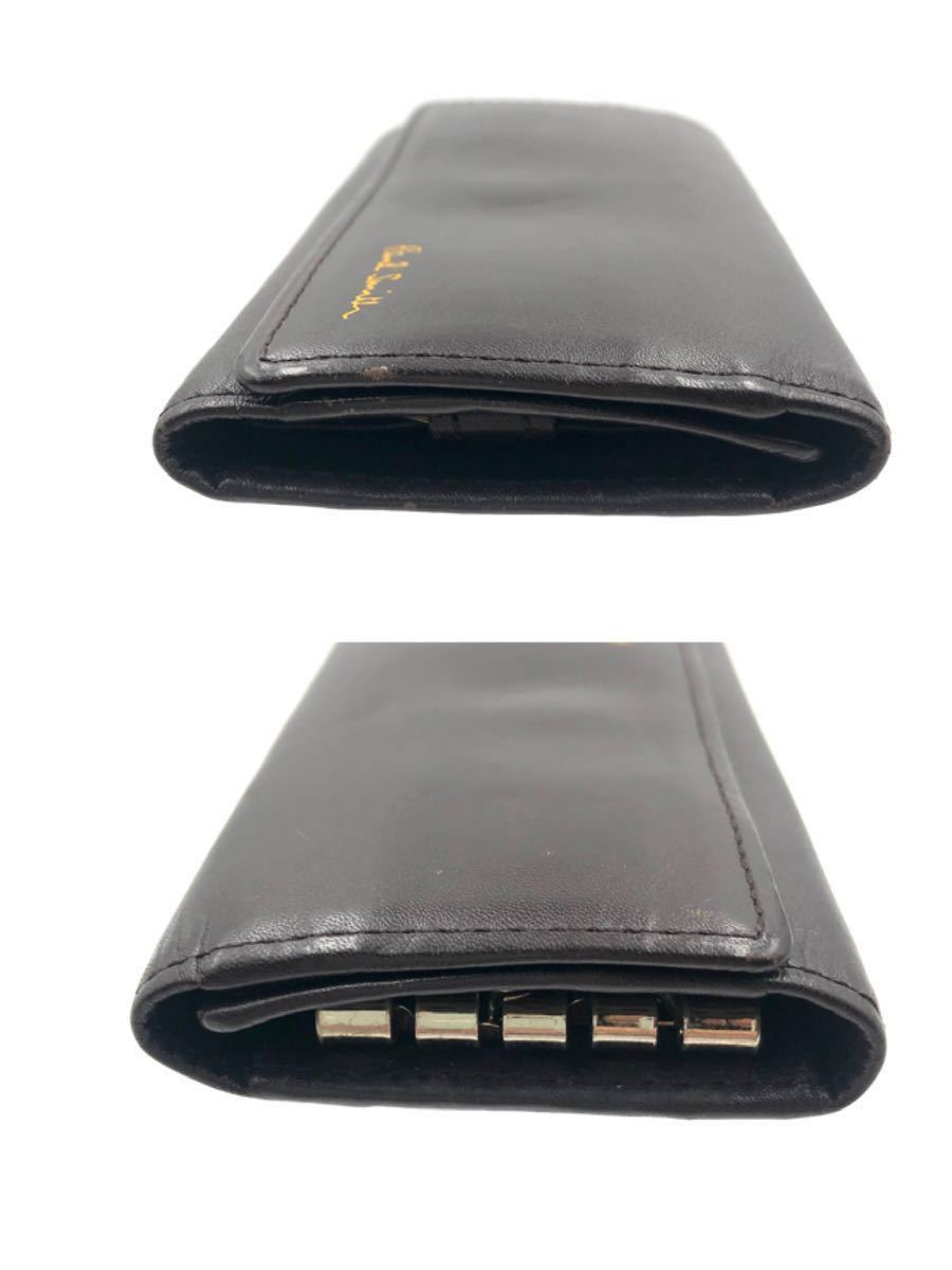 # superior article #Paul Smith Paul Smith Logo character 4 ream key case leather dark brown silver metal fittings 