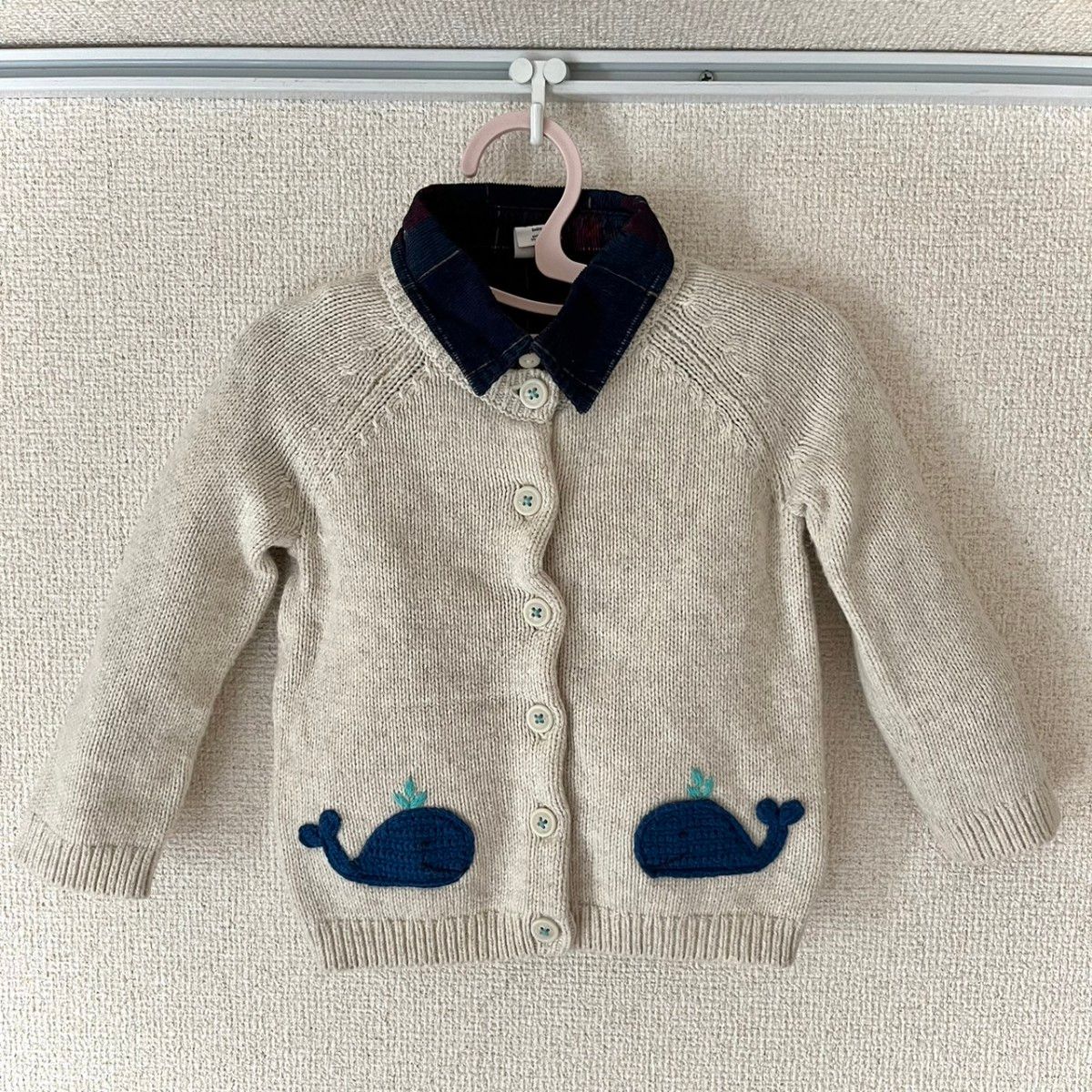 【値下げ交渉歓迎】baby boden くじら柄ニット GAP チェックシャツ