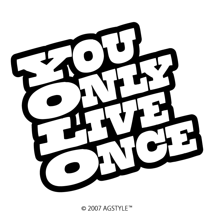 ゆうパケット送料無料 YOLO YOU ONLY LIVE ONCE カッティング ステッカー キックス エクストレイル セレナ ルークス オーナー様におすすめ_画像1