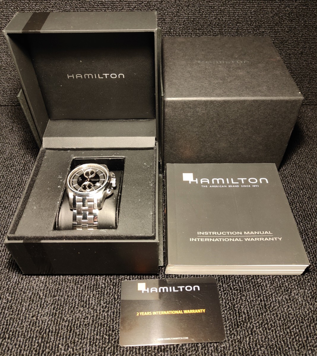 送料無料 2022年購入 定価25万 Hamilton Jazz Master auto CHRONO ハミルトン ジャズマスター オート クロノ カーキ khaki 腕時計 の画像7