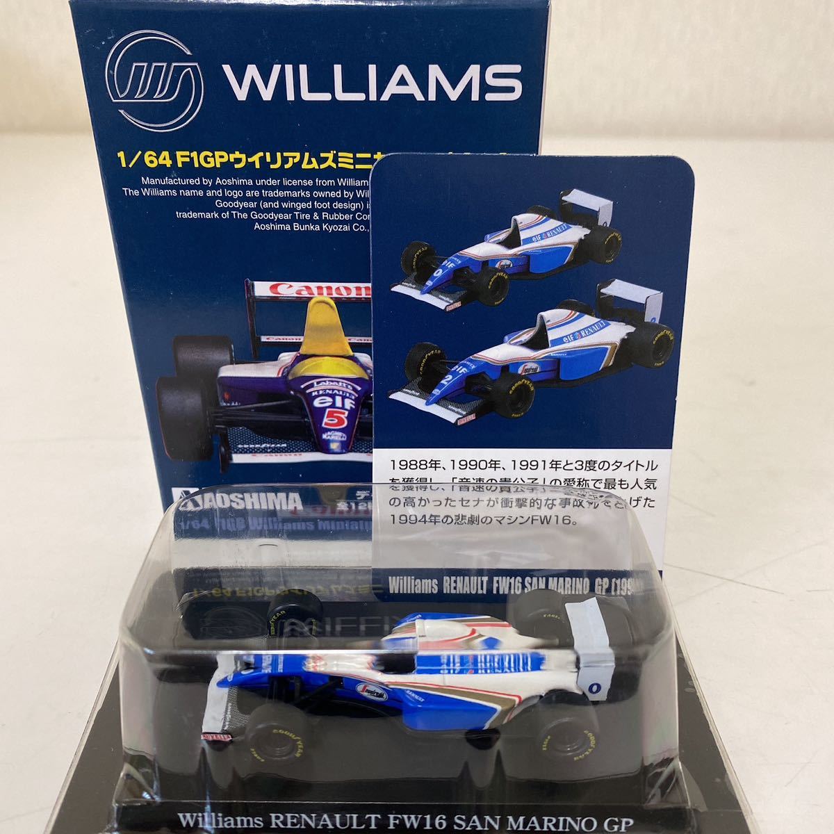 1/64 アオシマ　F1 GP ウイリアムズ　コレクション　　ウィリアムズ　ルノー　FW16 #0 サンマリノ　GP 1994_画像2