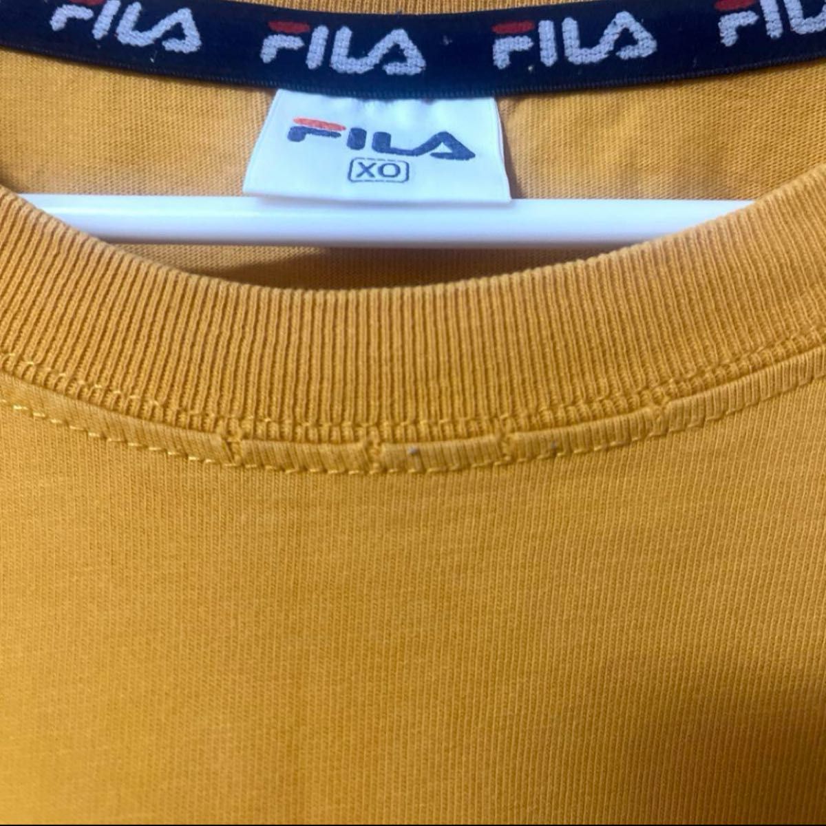 【1007】FILA 半袖シャツ　XO ワンポイントロゴ 半袖Tシャツ Tシャツ 半袖 クルーネック 古着 XL