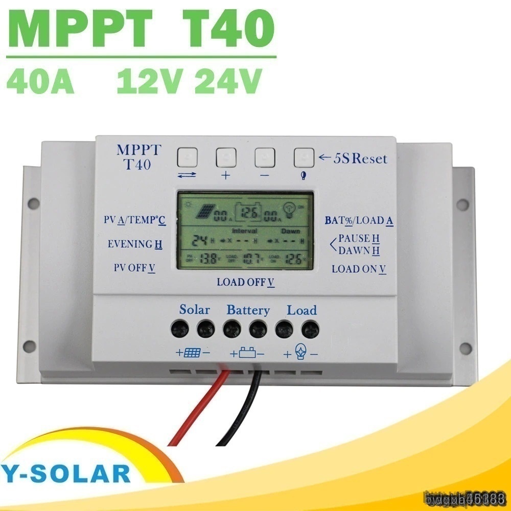 【setin!】MPPT T40 40A▲ソーラー充電レギュレータ ディスプレイチャージコントローラー 12V 24V 自動 Lcd 制御 システム