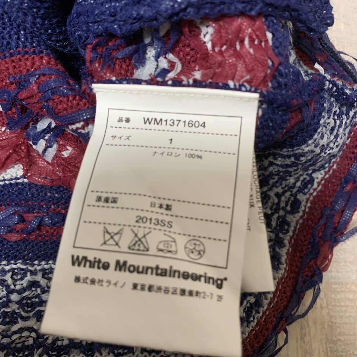 【日本製 美品】white mountaineering ネイティブ柄 ニット カーディガン ジャケット ホワイトマウンテニアリング サイズ1 S相当 ネイビー 