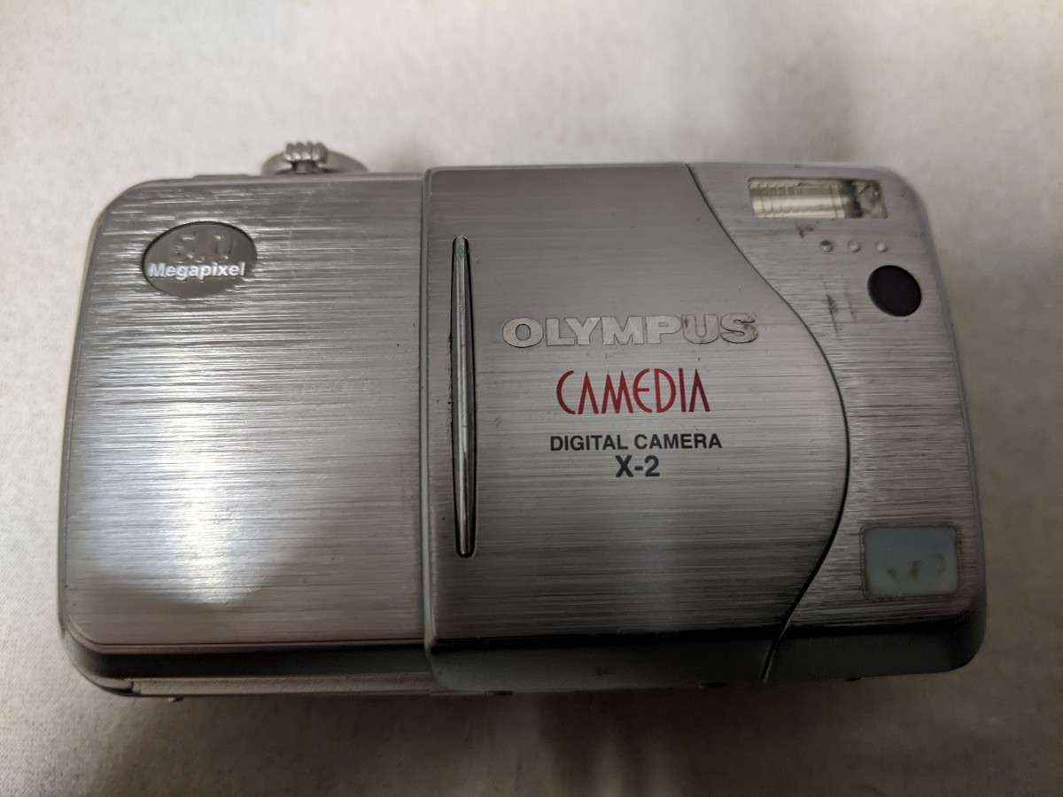 H1863 OLYMPUS CAMEDIA X-2 コンパクトデジタルカメラ 小型デジカメ/オリンパス 簡易動作確認OK 動作品 現状品 _画像1