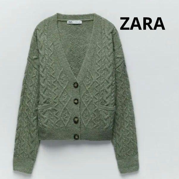 ZARA ザラ　ケーブルニットカーディガン_画像1