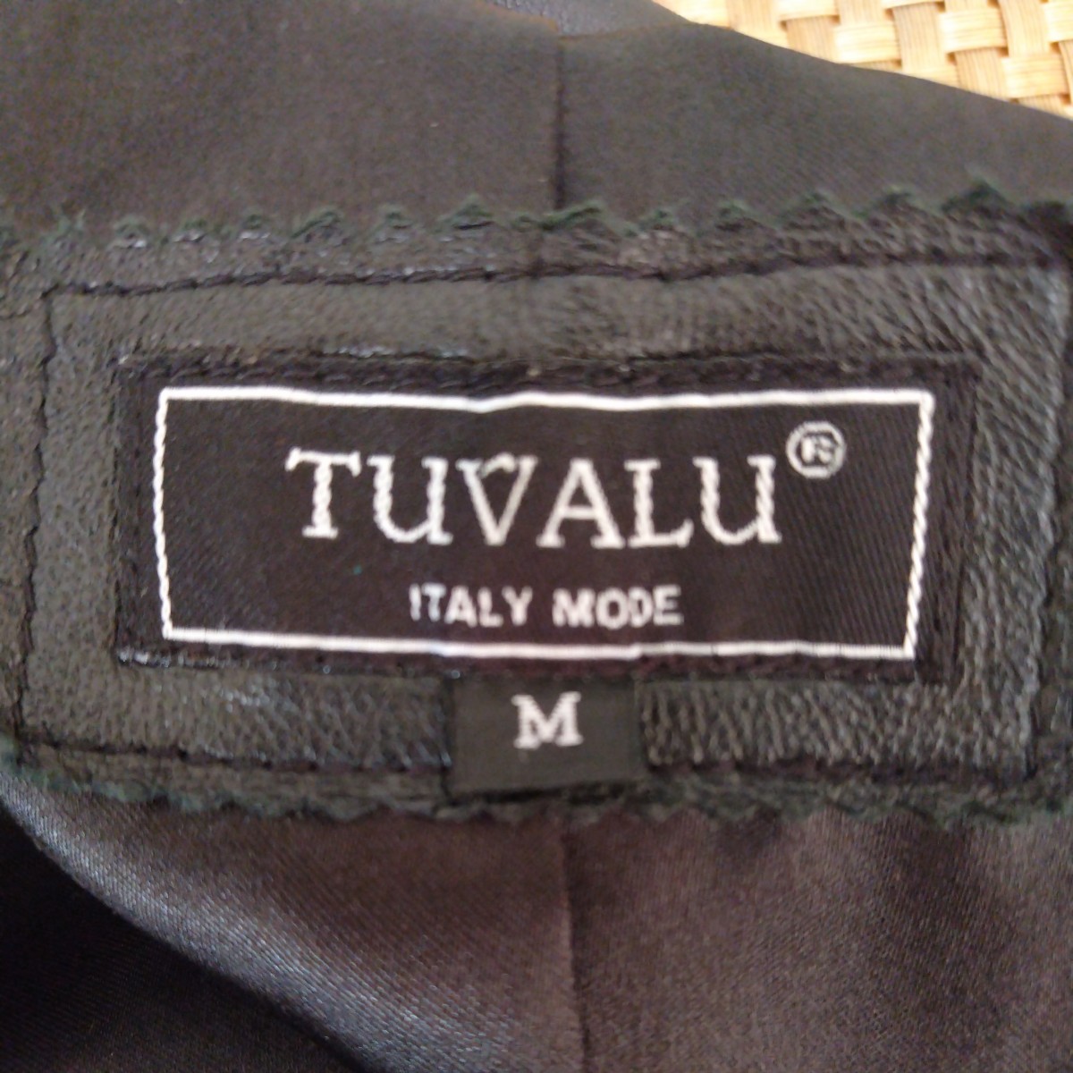 TUVALU ITALY 鹿皮 レザージャケット ブラック メンズMサイズ ラムレザー2／6_画像8