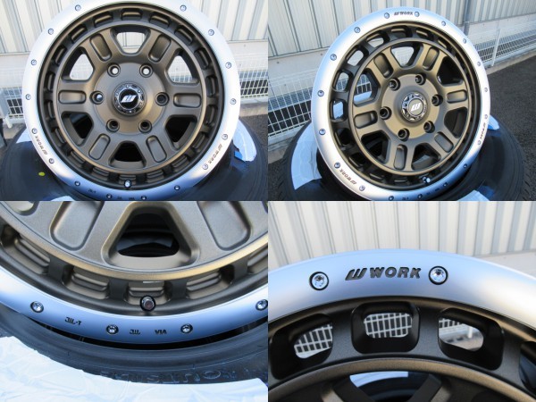 WORK CRAG T-GRABIC2 16x6.5 +38 6-139.7 アッシュドチタンカットリム GY NASCARセット 200系ハイエース　レジアスエース_画像2