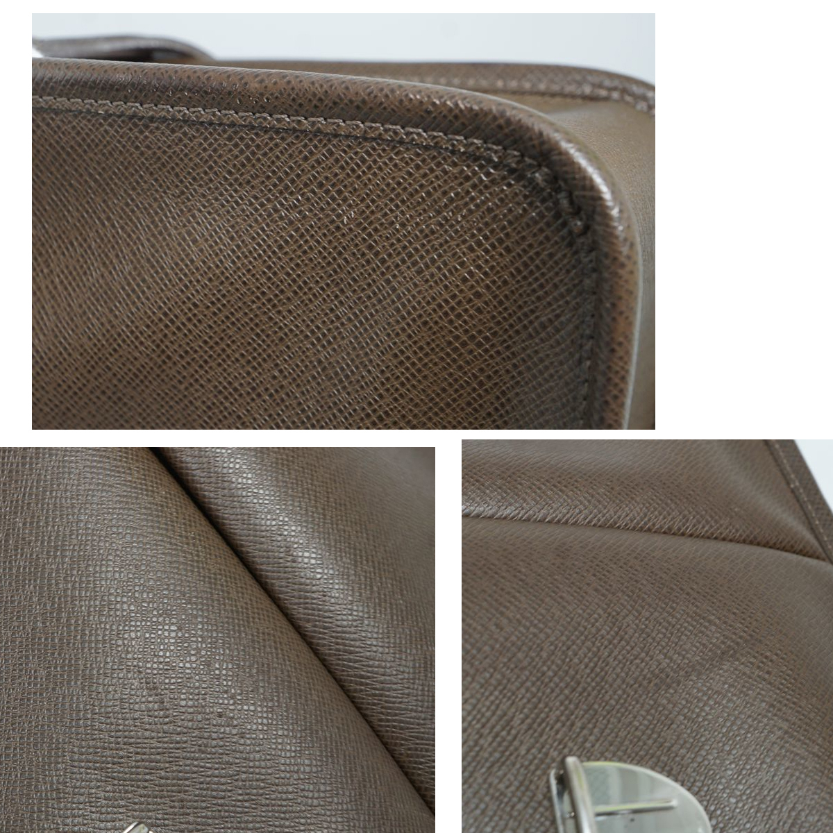 【極美品】Louis Vuitton タイガ アレクセイ ショルダーバッグ グリズリ 茶色 鞄 メッセンジャー TAIGA BAG メンズ レディース M32478_画像9