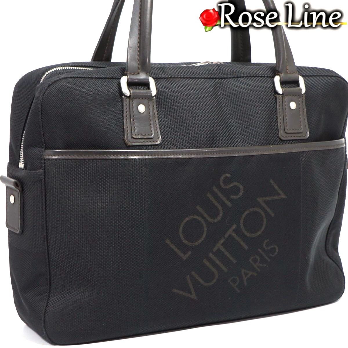 【美品】Louis Vuitton ダミエジェアン ヤック ビジネスバッグ PCバッグ 鞄 ノワール 黒 DAMIERGEANT メンズレディース ジュアン M93082_画像1
