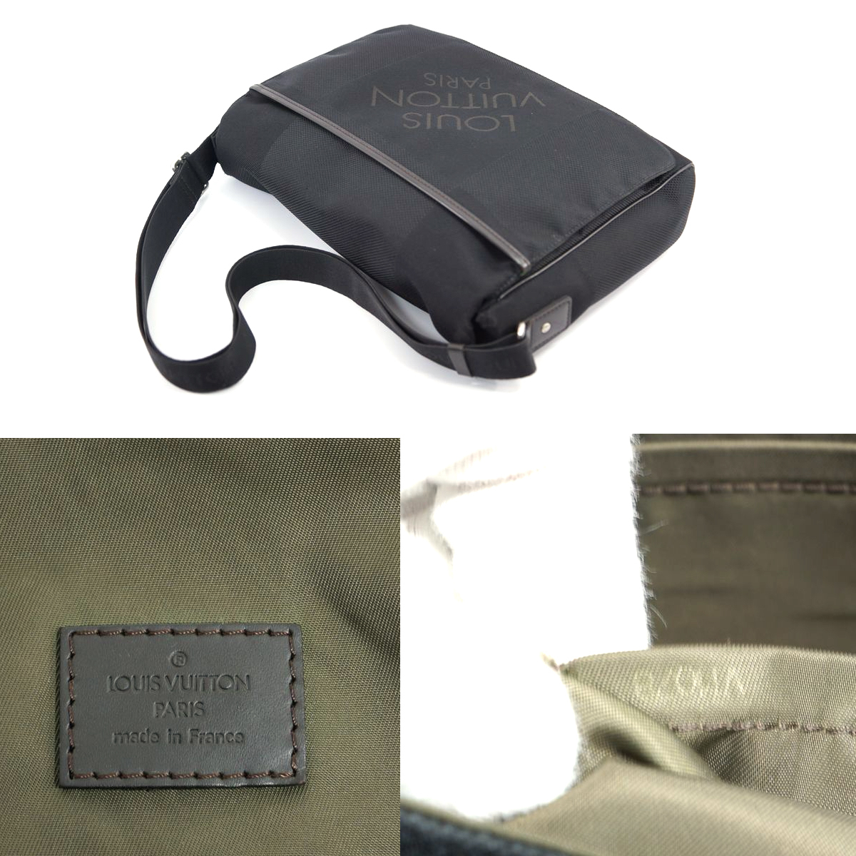 【美品】Louis Vuitton ダミエジェアン メサジェNM ショルダーバッグ 鞄 ノワール 黒 DAMIERGEANT メンズ レディース ジュアン M93225_画像10