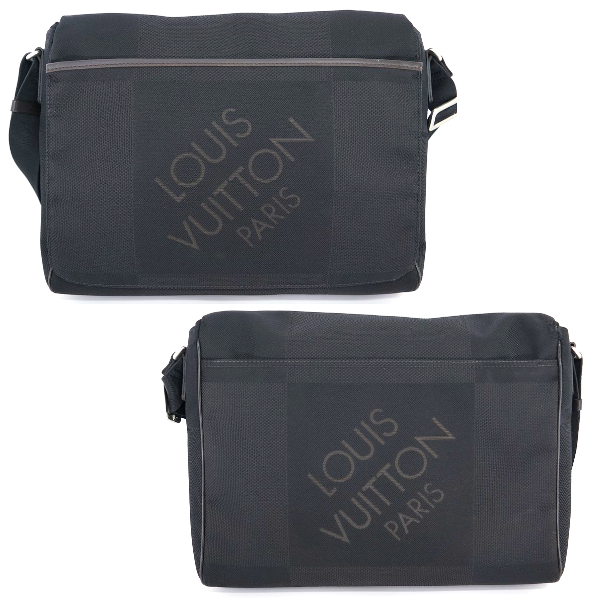 【美品】Louis Vuitton ダミエジェアン メサジェNM ショルダーバッグ 鞄 ノワール 黒 DAMIERGEANT メンズ レディース ジュアン M93225_画像2