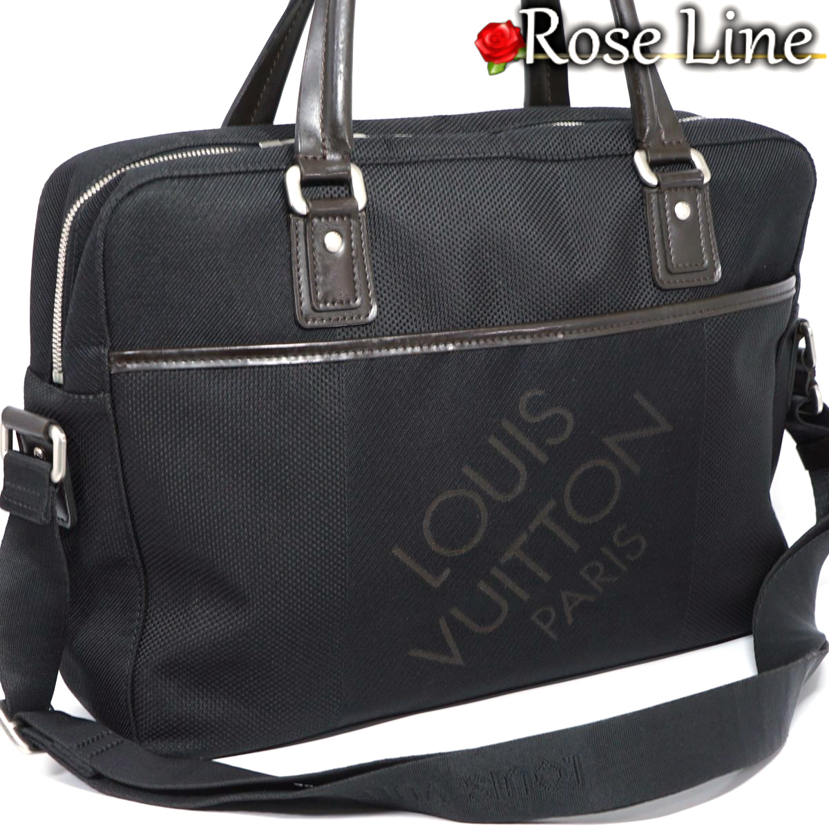 【美品】Louis Vuitton ダミエジェアン ヤック ショルダーバッグ 鞄 ノワール 黒 DAMIERGEANT メンズ レディース ジュアン 廃盤 M93082の画像1