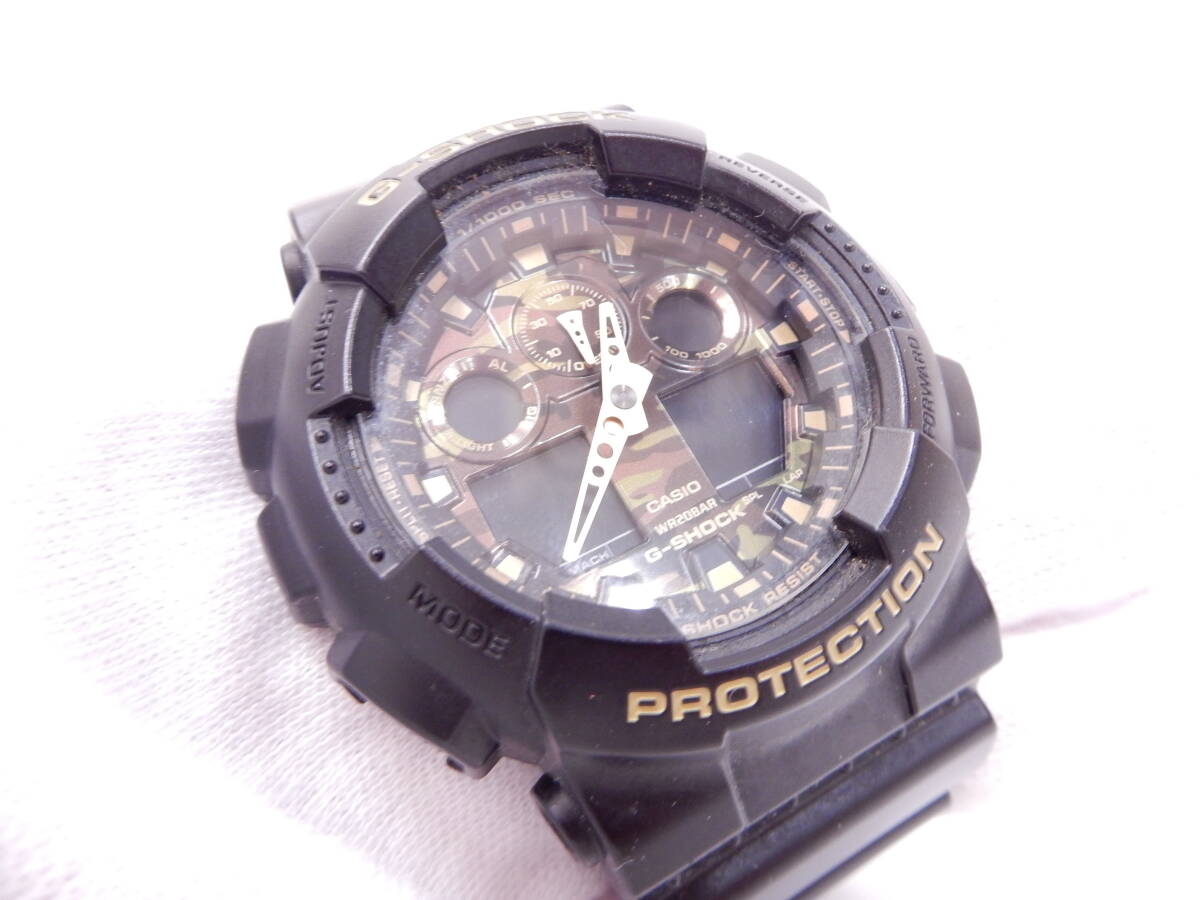 時計祭 CASIO カシオ ジーショック G4-100CF 腕時計 G-SHOCK PROTECTION メンズ ブラック系 不働品 現状品 使用品 ジャンク 長期保管品_画像2
