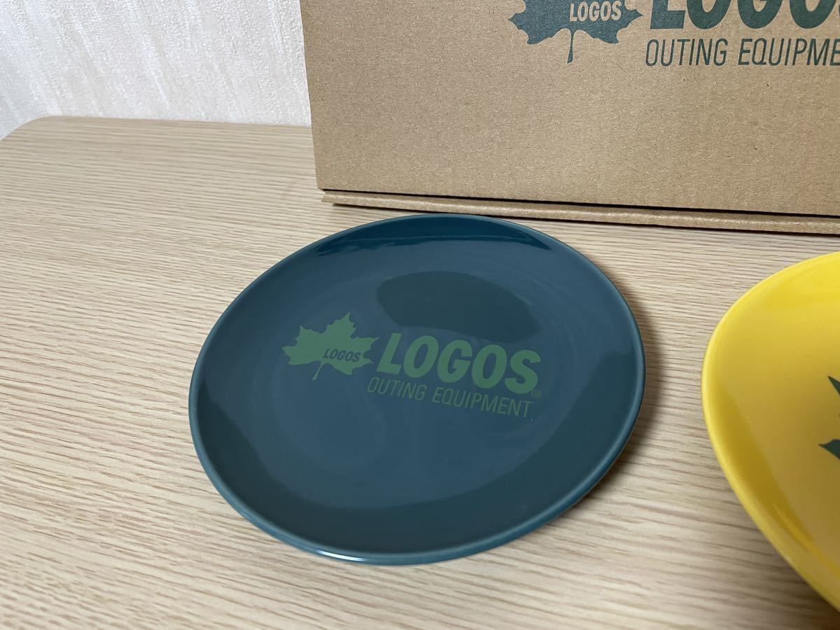 LOGOS ミニプレート12cm 2枚組 小皿 ロゴス 磁器 非売品_画像2