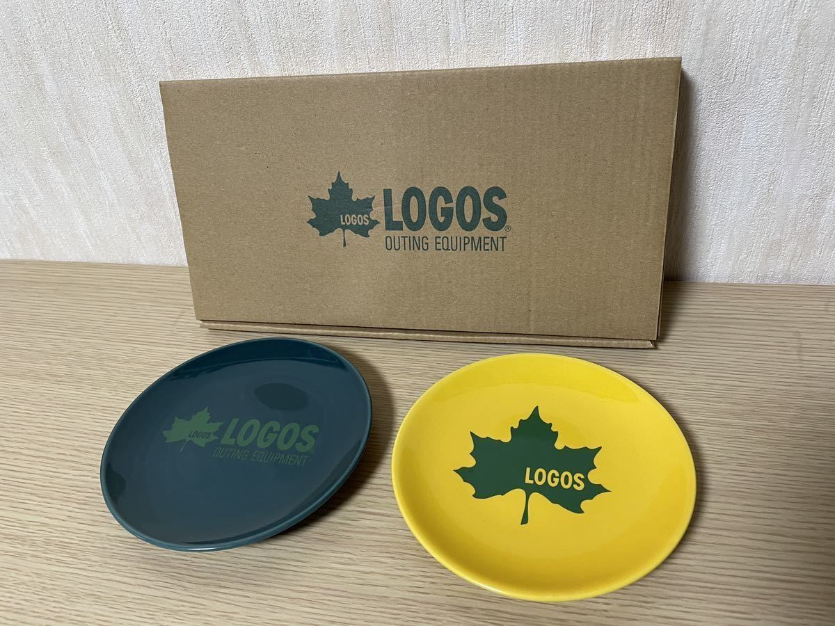 LOGOS ミニプレート12cm 2枚組 小皿 ロゴス 磁器 非売品_画像1