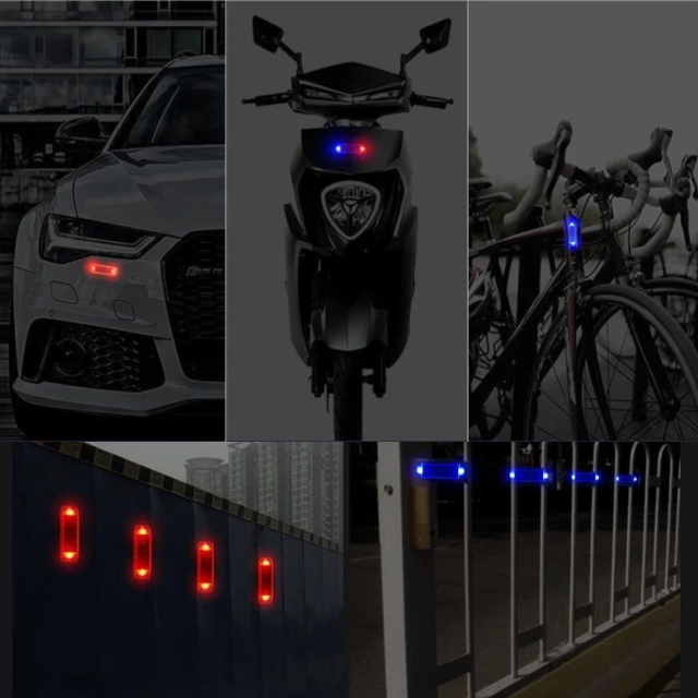 Pダミーカーセキュリティー ブルーLEDフラッシュ ソーラー充電式セキュリティ LEDライト防水 車内もバイクも自転車もOK 盗難防止防犯ライトの画像6