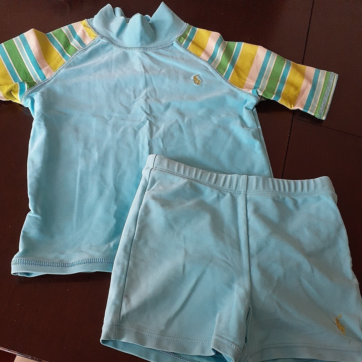 Rush Guard top and bottom set swimsuit swim pants short sleeves sea water pants swim wear Polo Ralph Lauren 3T95 90 Kids with defect child 