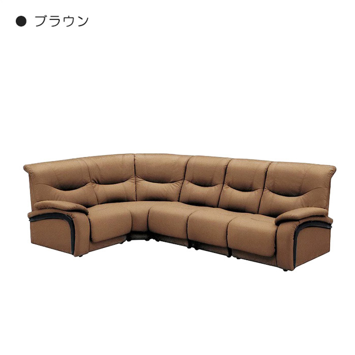 コーナーソファ5点セット ポケットコイル 合皮 L字 L型 リビングソファ ハイバック ブラウン