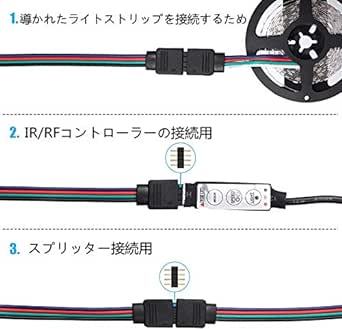 サムコス 4ピンLEDテープコネクタ 10mm幅 ケーブルライト テープライト ストリップライトコネクタ 延長用ケーブル LEDテ_画像4