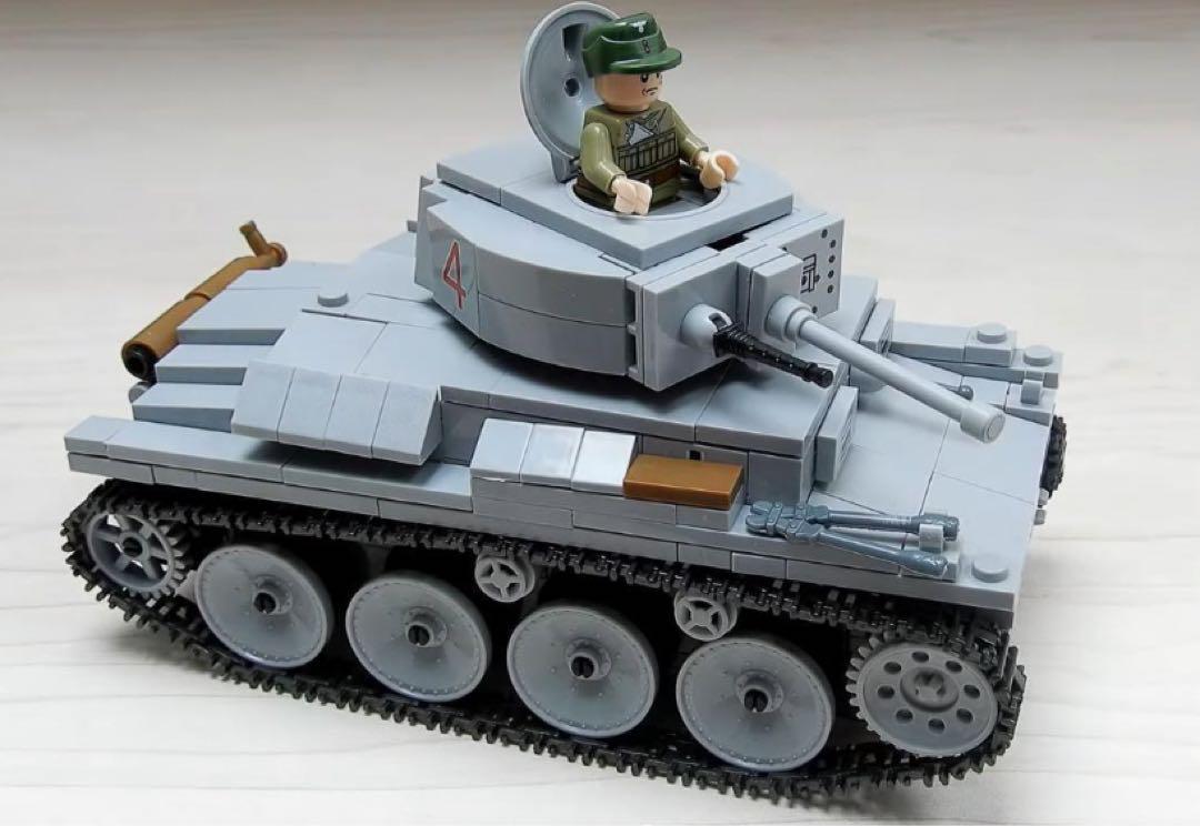 【レゴ互換】ミニフィグ WW2 ドイツ軍LTvz.38戦車+3体兵士_画像2