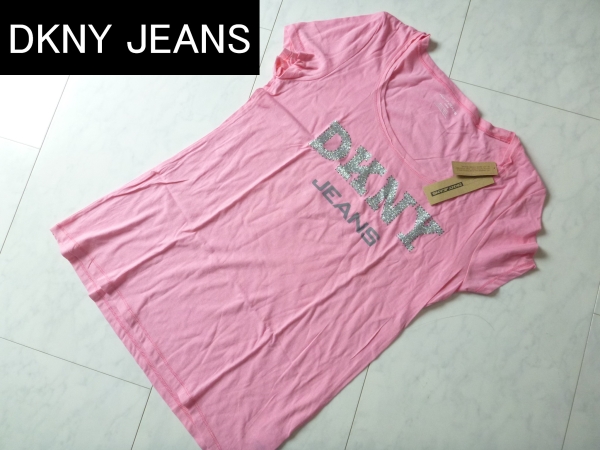 新品DKNY JEANS ダナキャランニューヨーク ジーンズ　ピンク　半袖Ｔシャツ　Ｍ_画像1