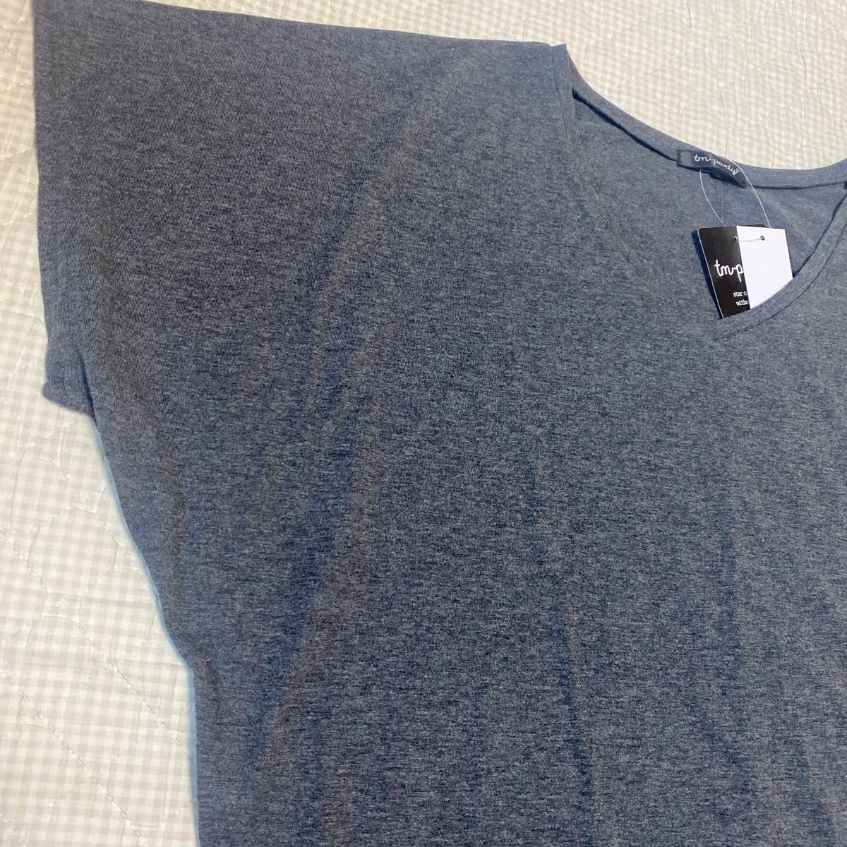 TM-PARTY グレー　Tシャツ　カットソー　半袖トップス　ゆったり　ざっくり　大きいサイズ　3Lサイズ　新品未使用