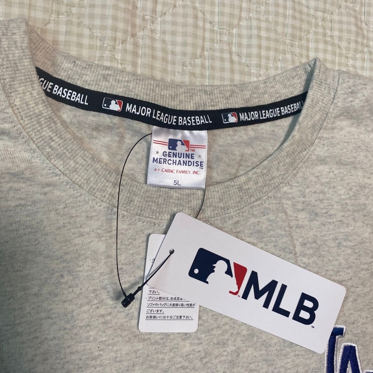 メジャーリーグベースボール　LA ロサンゼルス　ドジャース 野球　Ｔシャツ　ロゴ　刺繍ワッペン　大きいサイズ　5Lサイズ　新品