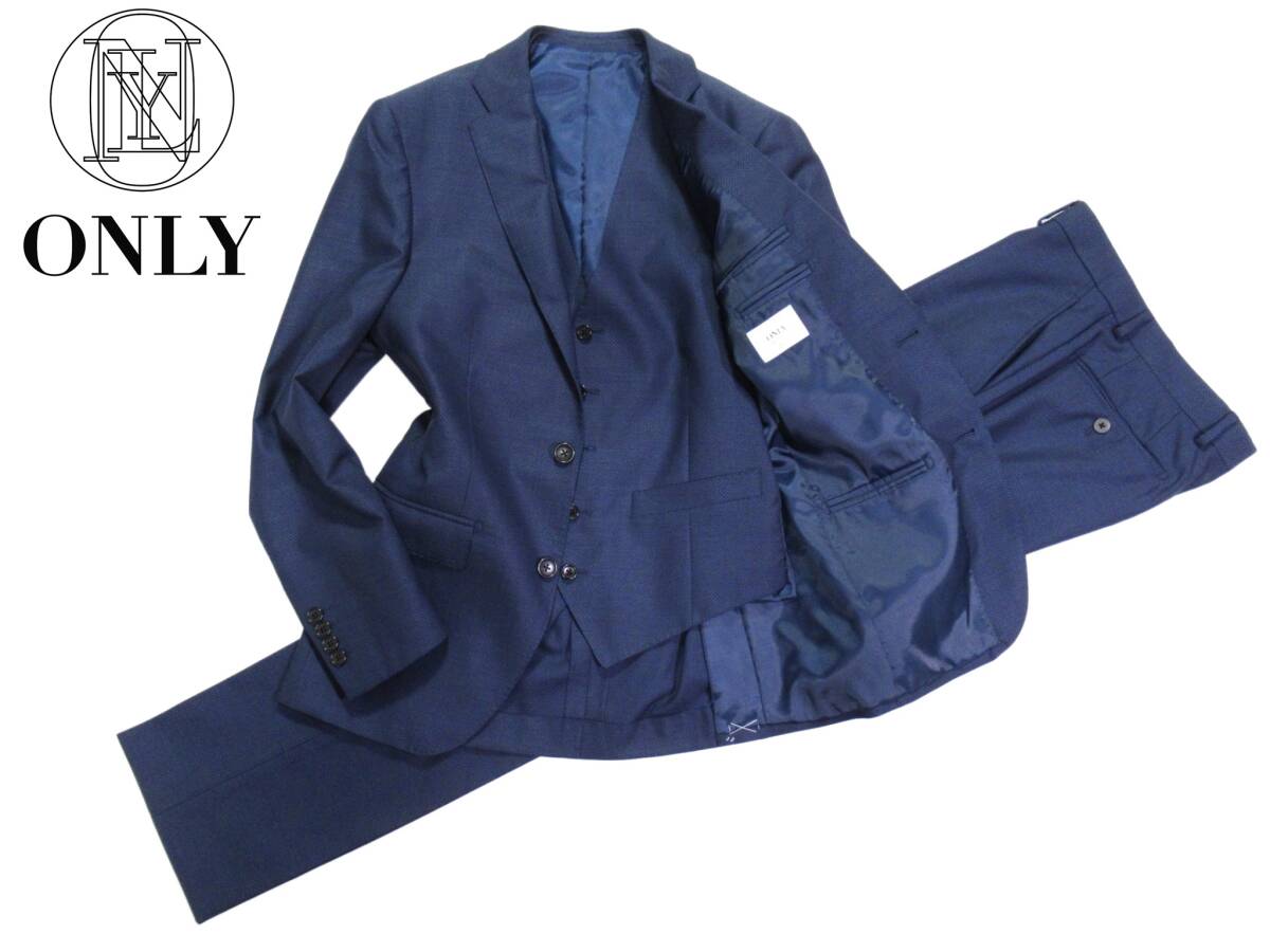 未使用 オンリー ONLY 上質◆ シルクブレンド 絹混 地模様 ジャケット ジレ パンツ スーツ 3ピース 37 S～M相当の画像2