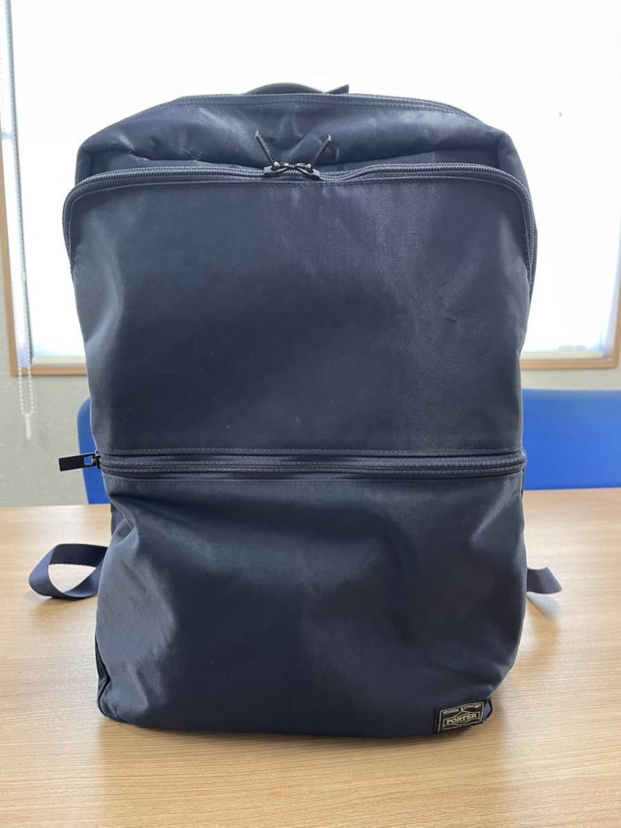 ●定価49,500円●ポーター PORTER 吉田カバン タイム TIME DAYPACK リュックサック ネイビー 2層式_画像1