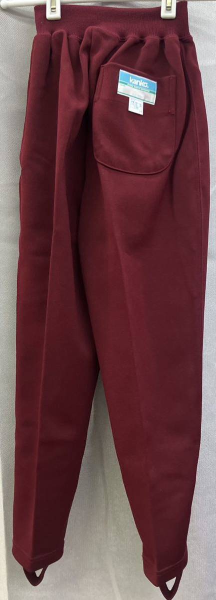 130 size can ko- dark red long trousers long pants gym uniform wear sport motion school physical training man . woman A type tights ope long rubber 