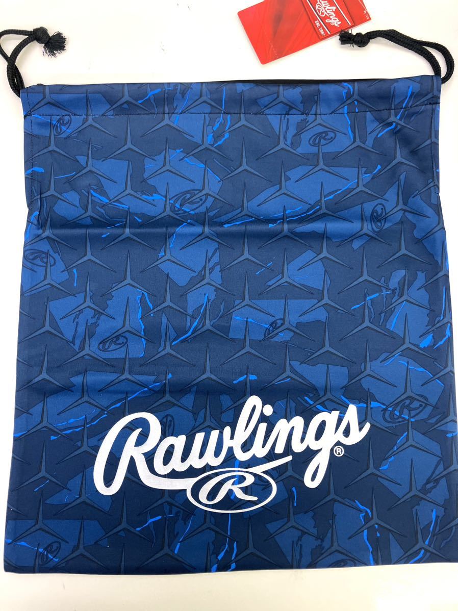 ローリングス グラブ袋 野球 グローブ グラブ アクセサリー 持ち運び バッグ 部活 練習 ケース 巾着 マリンブルー