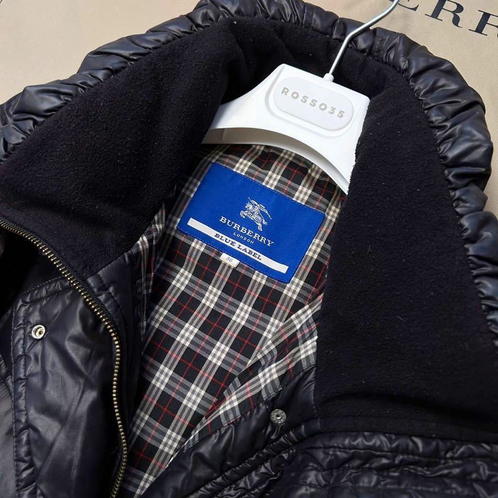 B34【お洒落なパリジェンヌ】参考価格14万●超美品BURBERRY BLUE LABEL●トレンチダウンジャケットコート バーバリーコート レディース 38_画像5