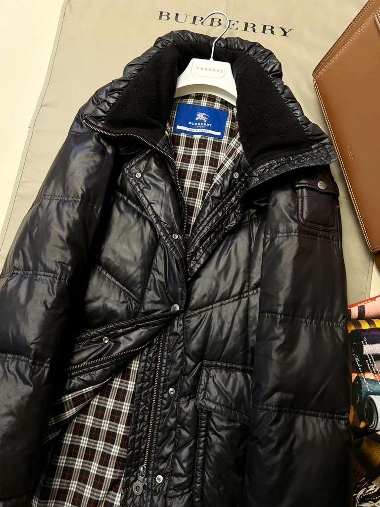 B34【お洒落なパリジェンヌ】参考価格14万●超美品BURBERRY BLUE LABEL●トレンチダウンジャケットコート バーバリーコート レディース 38_画像4