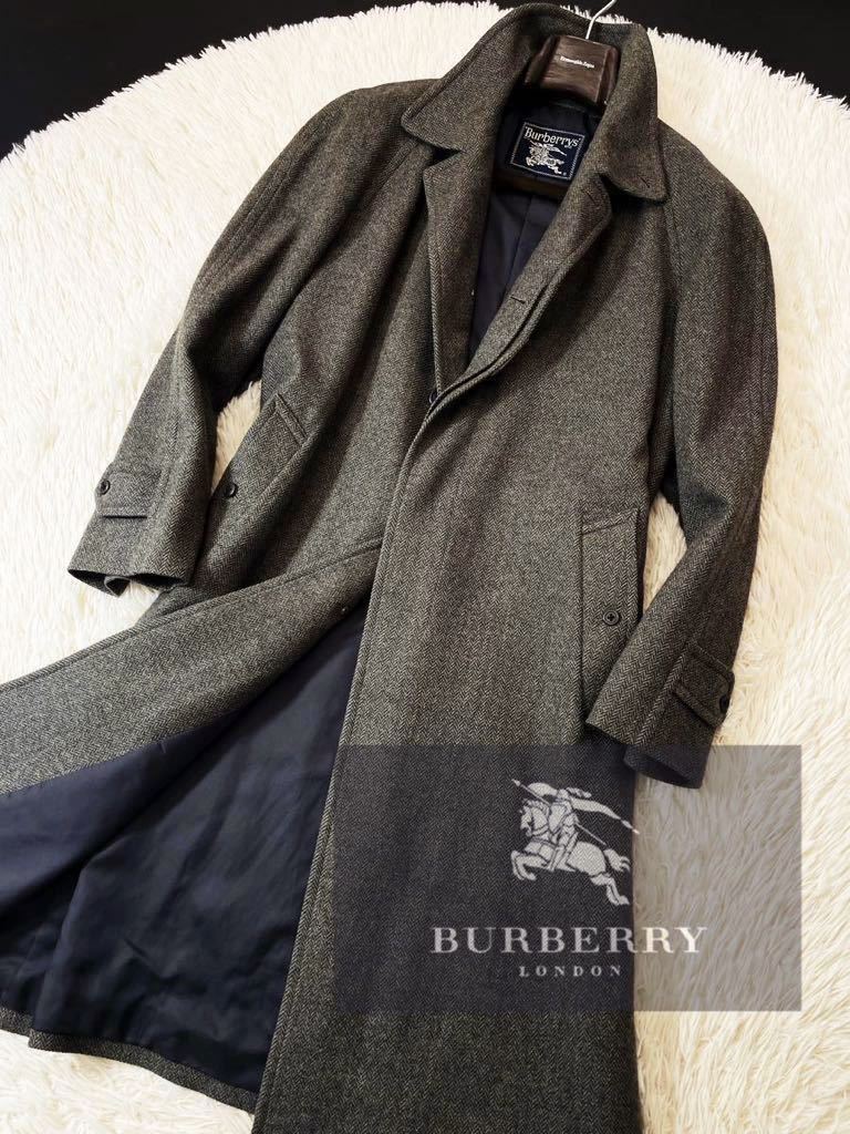 c3【完全!!圧倒感溢れるカシミヤツイード】美品●定価18万●BURBERRY●ベルテッド!! 高級ステンカラーコート●メンズ　バーバリー コート_画像1