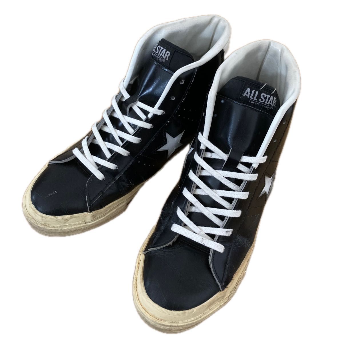 Converse コンバース レザー ワンスター ハイカット黒 日本製 Converse コンバース レザー ワンスター ハイカット黒 日本製
