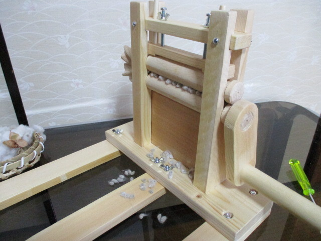 ◆綿繰り機　木製　ハンドメイド　新品_画像7